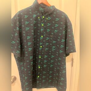 Retro Rifle. Black And Green Alligator Shirt. 🐊 Big and Tall